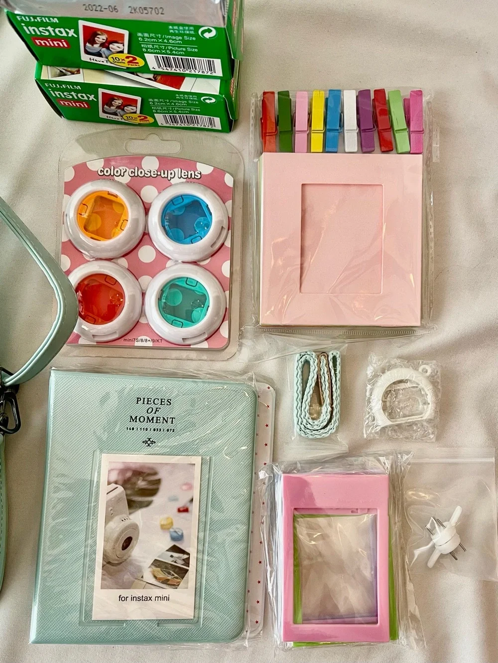 Fujifilm Instax Mini 9 Ice Blue Instant Camera Bundle Case Film Accessories